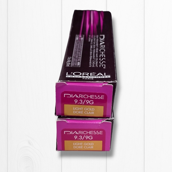 L'Oreal Professionnel DIARichesse 2 Tubes Ammonia-Free 9.3/9G Light Gold Blonde - Picture 2 of 16